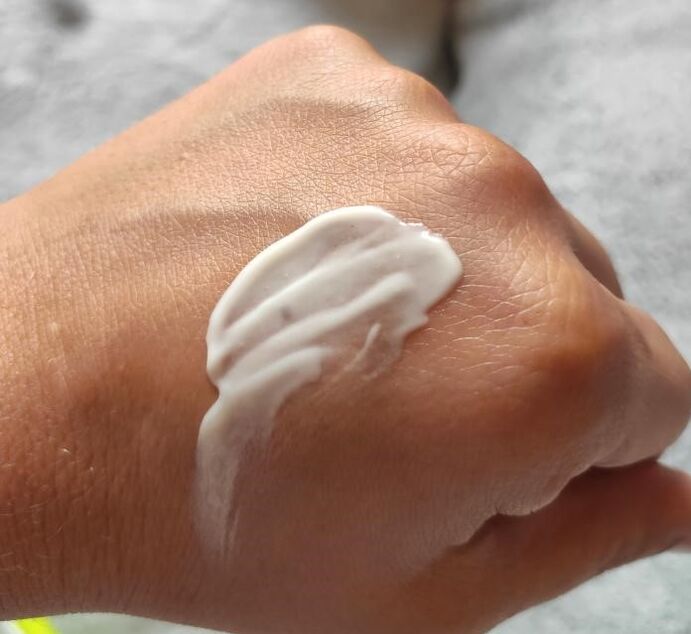 Photo of the cream on hand, experience with Exodermin